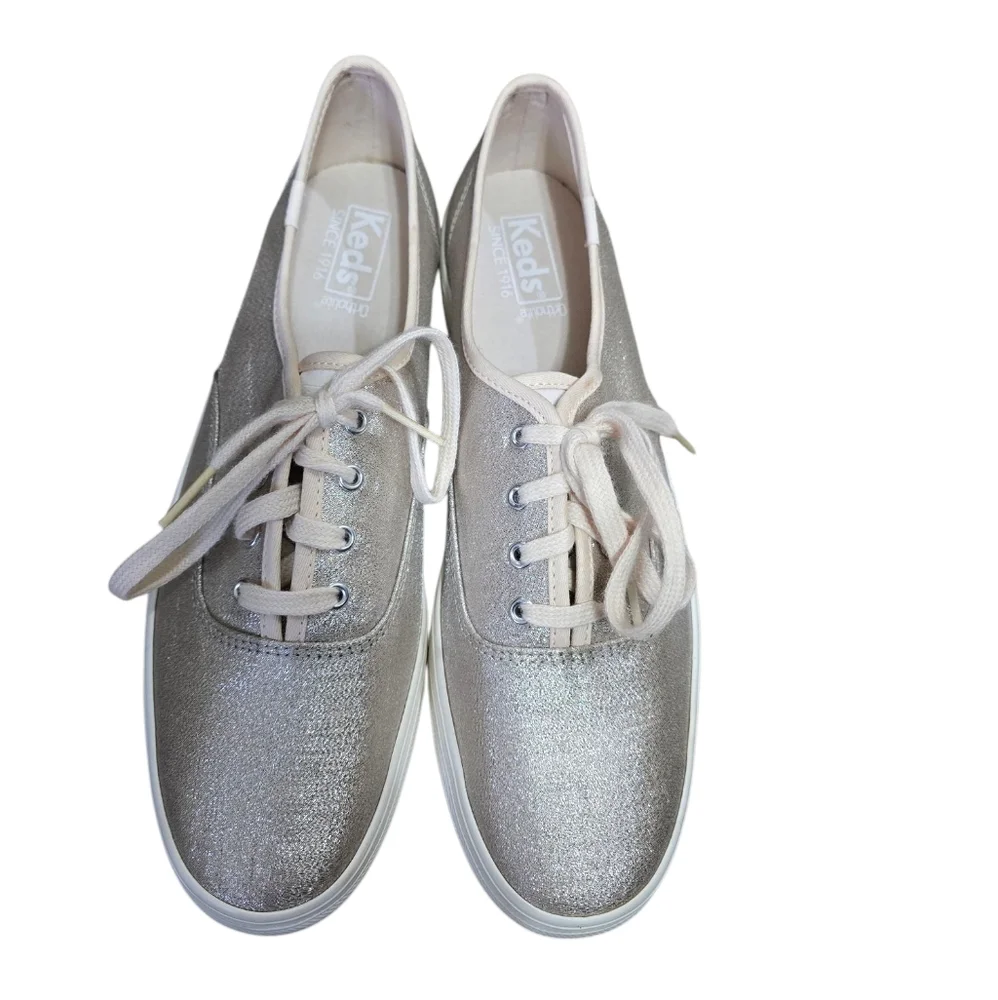 Keds Metallic Silver Platform Sneakers